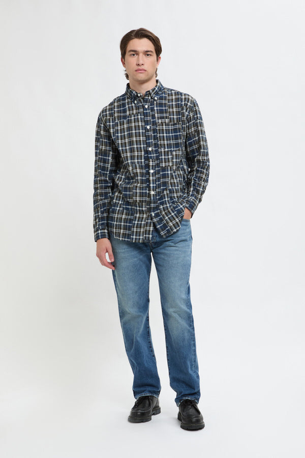 Camicia BD con motivo a quadri e tasca sul petto