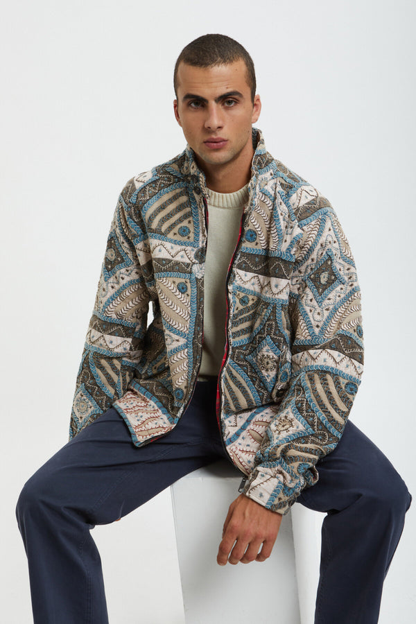 G4 Jacke mit Patchwork-Effekt von Kartik Research x Baracuta