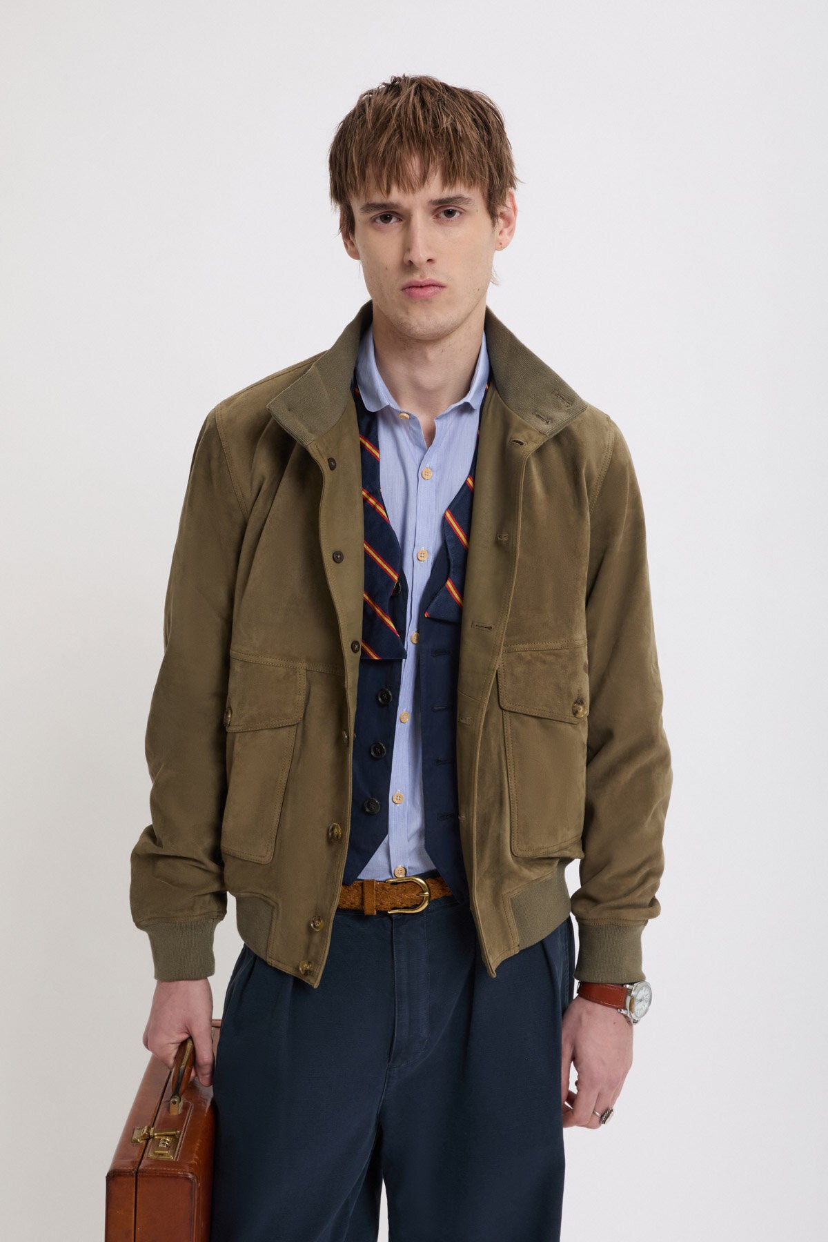 Suede Blouson Lichen Green | Baracuta