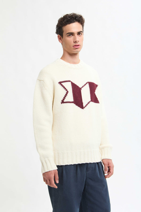 MAGLIA GIROCOLLO CON LOGO A FISARMONICA