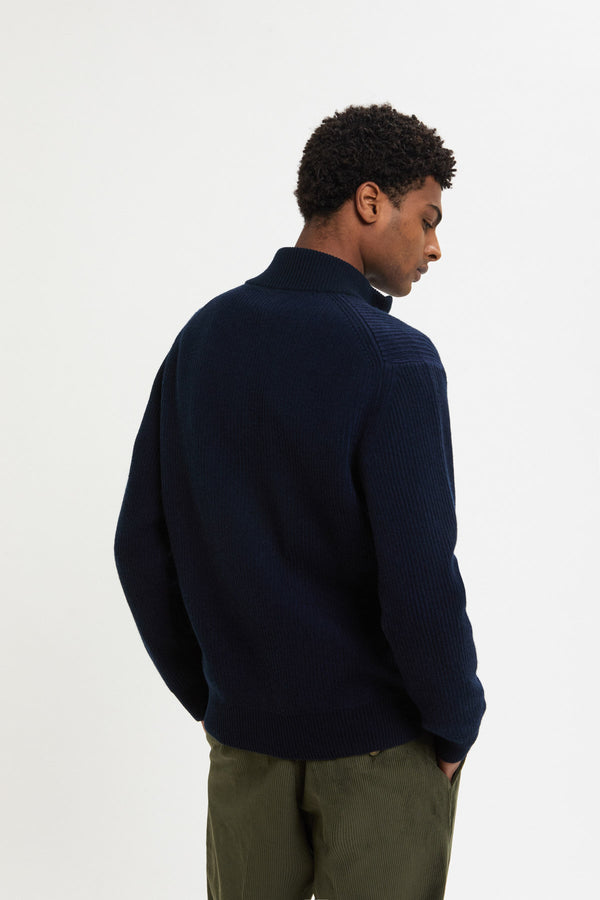 HALF-ZIP MOCK NECK JUMPER