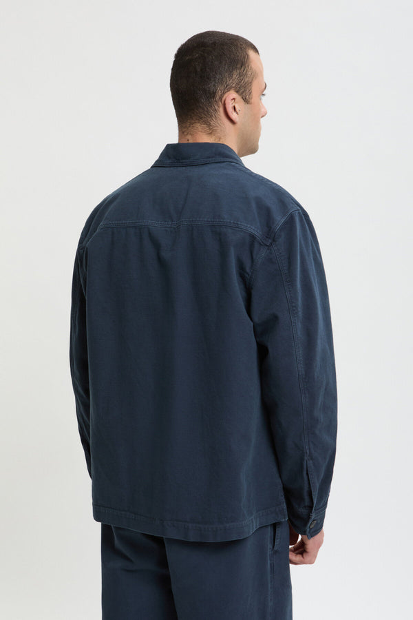 Overshirt aus Canvas im Stück gefärbt