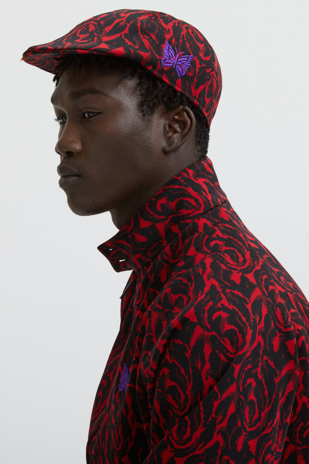 Needles Jacquard Hunting Hat Red | Baracuta