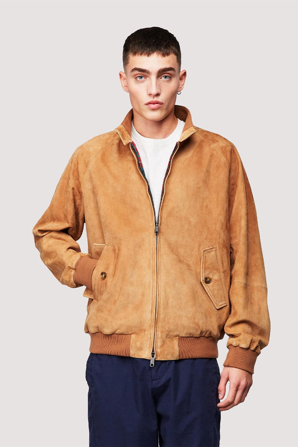 Premium G9 Harrington in pelle scamosciata